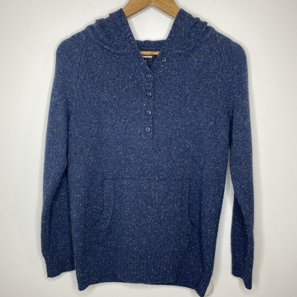 Patagonia Sweaters - PATAGONIA Off Country Hoodie Sweater Women Size XS Blue Speckle Kangaroo Pocket